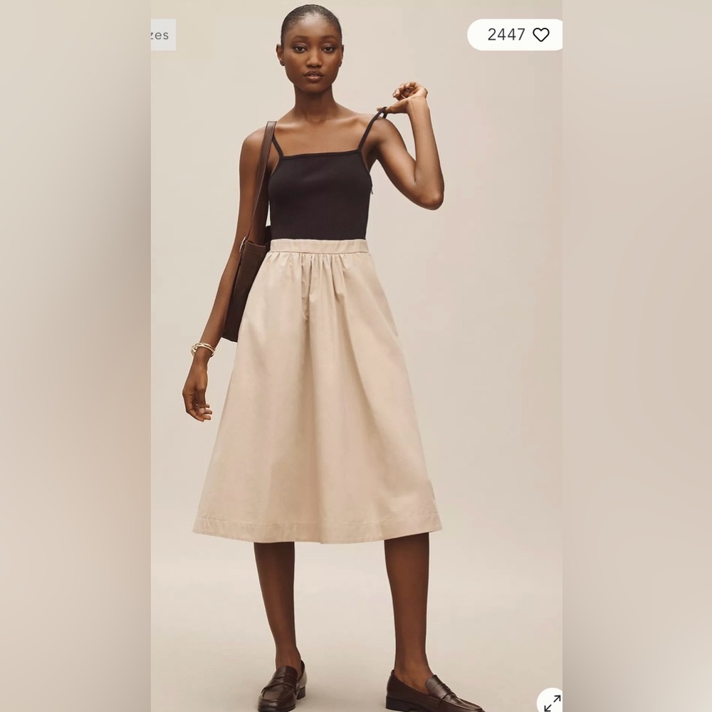 Maeve Sleeveless Rib Poplin Twofer Midi Dress- size XS